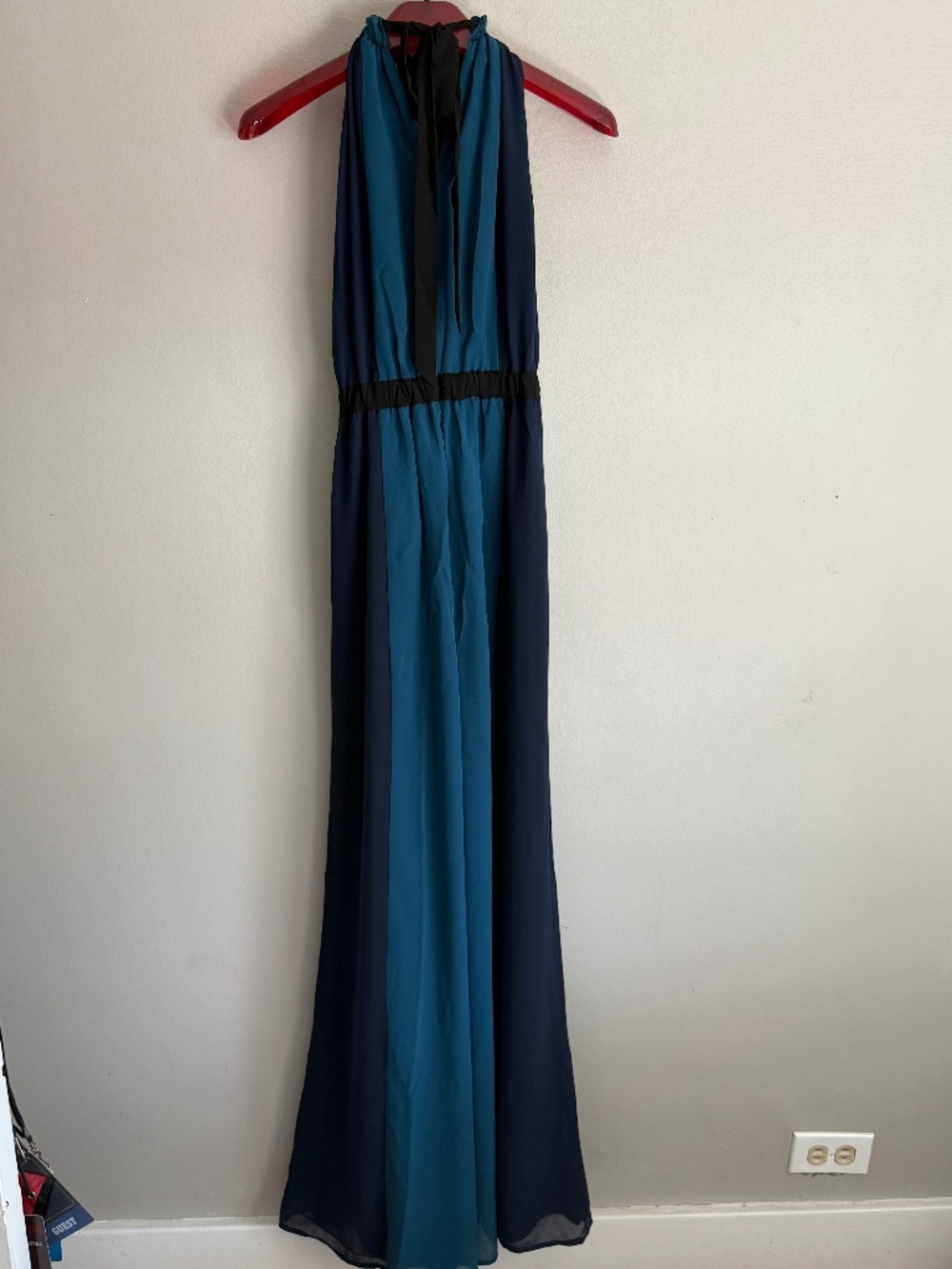 ModCloth Peachy Queen Colorblock Wide Leg Jumpsuit Halter M